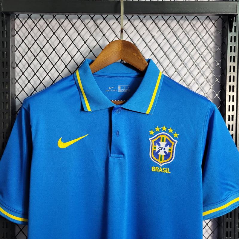 CAMISA DA SELEÇÃO DO BRASIL 22/23 POLO AZUL CLARO