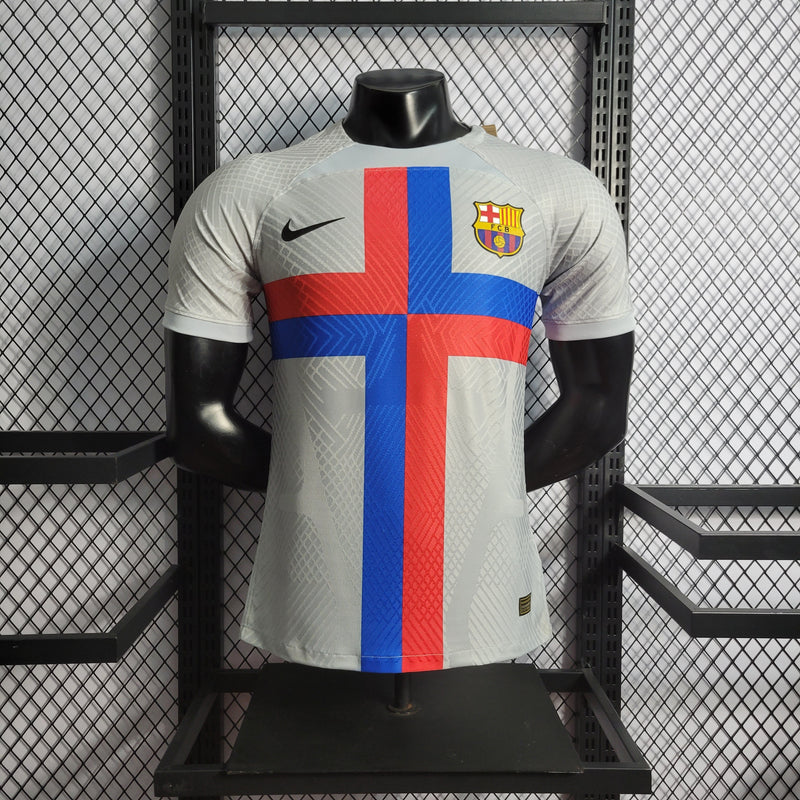 CAMISA DO BARCELONA 22/23 BRANCO VERSÃO PLAYER