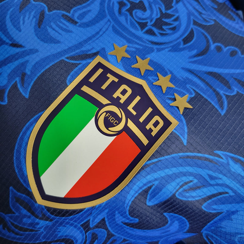 CAMISA DA SELEÇÃO DA ITALIA 22/23 AZUL VERSACE VERSÃO PLAYER