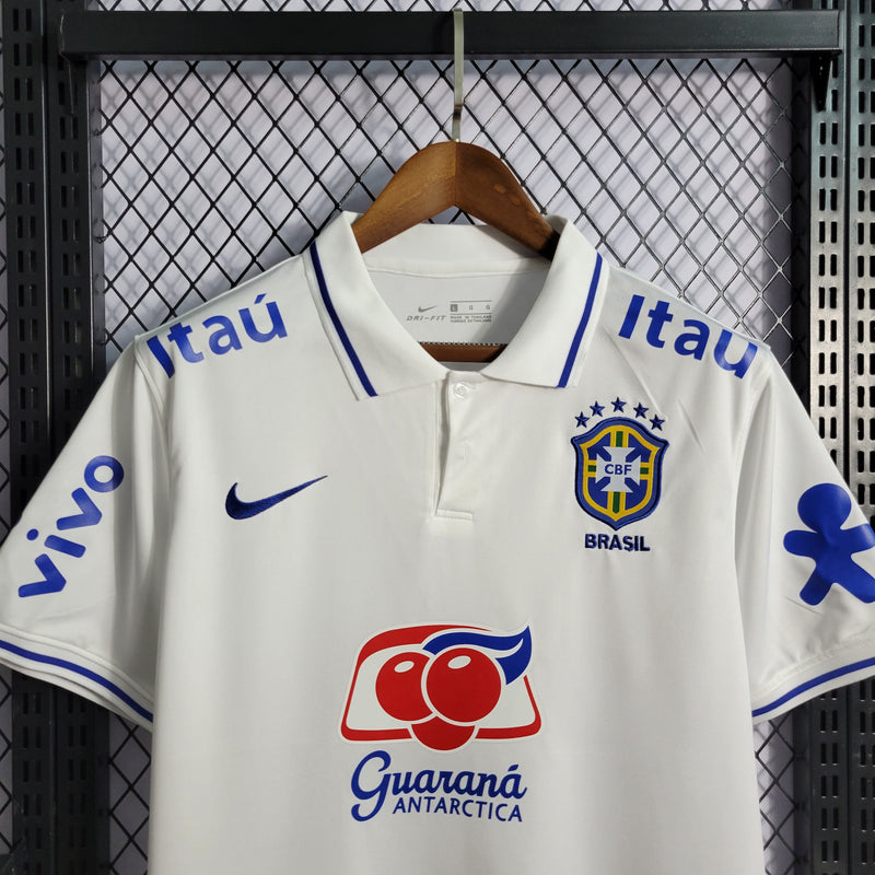 CAMISA DA SELEÇÃO DO BRASIL 22/23 POLO BRANCO