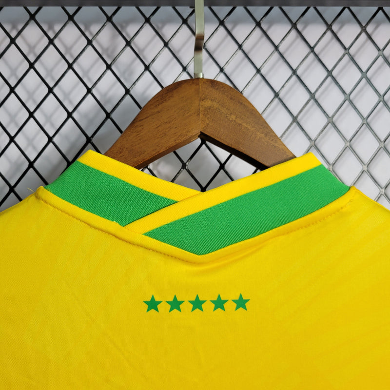 CAMISA DA SELEÇÃO DO BRASIL  22/23 AMARELO EDIÇÃO CRISTO