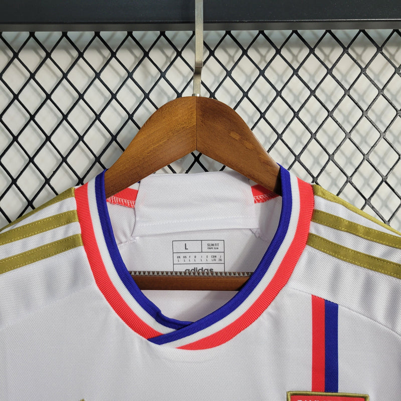 CAMISA DO LYON 23/24 BRANCO E DOURADO