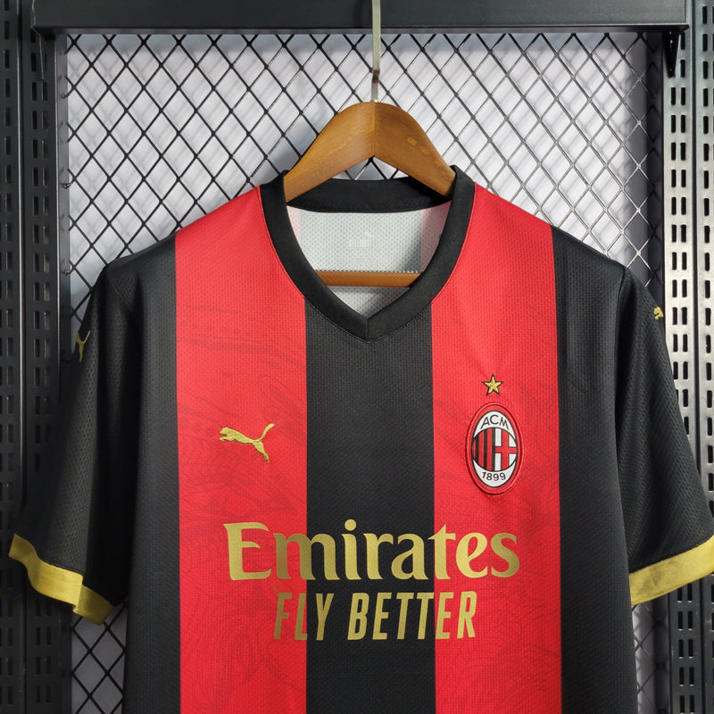 CAMISA DO MILAN 22/23 PRETO E DOURADO EDIÇÃO ESPECIAL