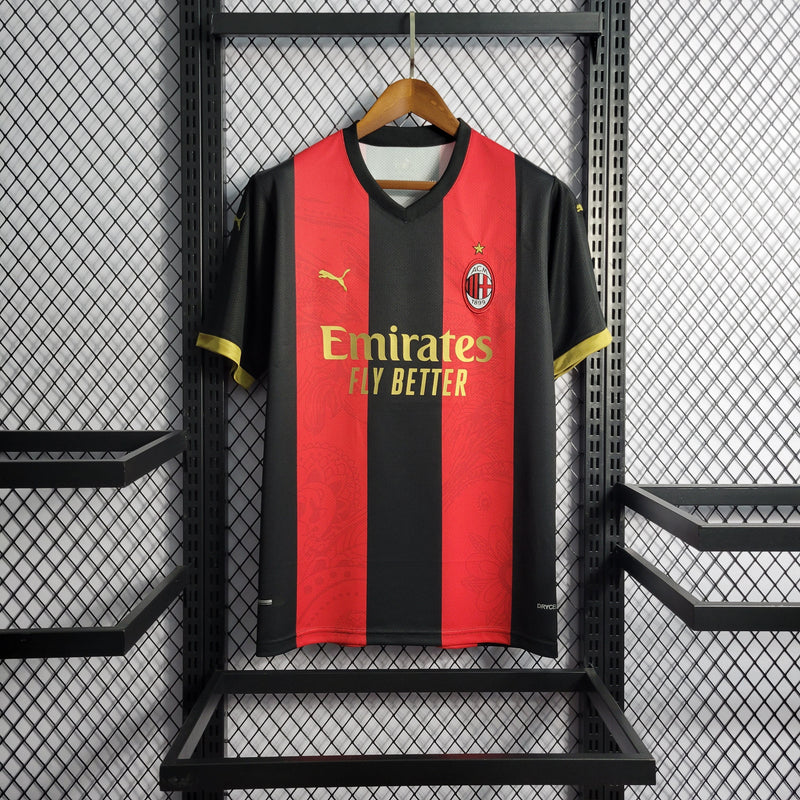 CAMISA DO MILAN 22/23 PRETO E DOURADO EDIÇÃO ESPECIAL