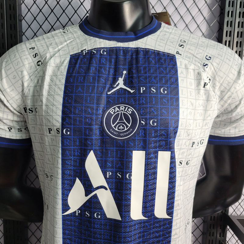 CAMISA DO PARIS SAINT GERMAN 22/23 BRANCO E AZUL VERSÃO PLAYER