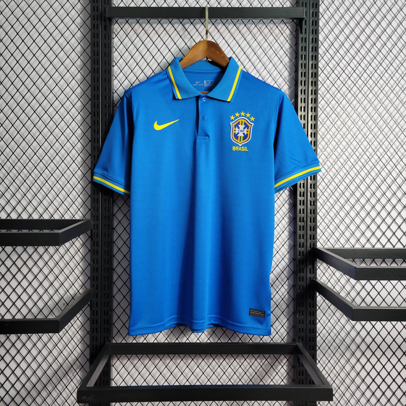 CAMISA DA SELEÇÃO DO BRASIL 22/23 POLO AZUL CLARO