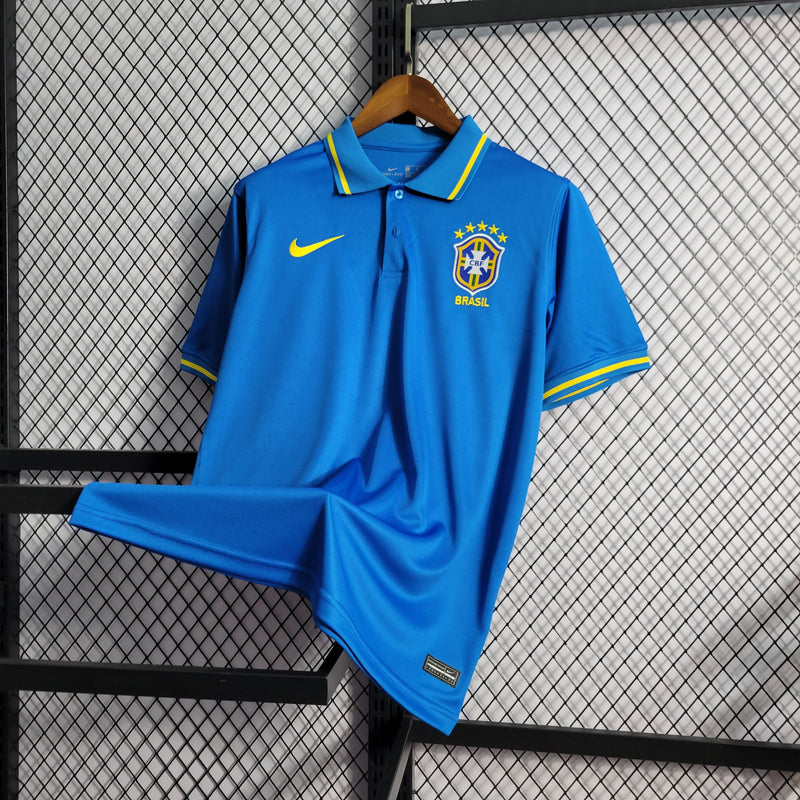 CAMISA DA SELEÇÃO DO BRASIL 22/23 POLO AZUL CLARO