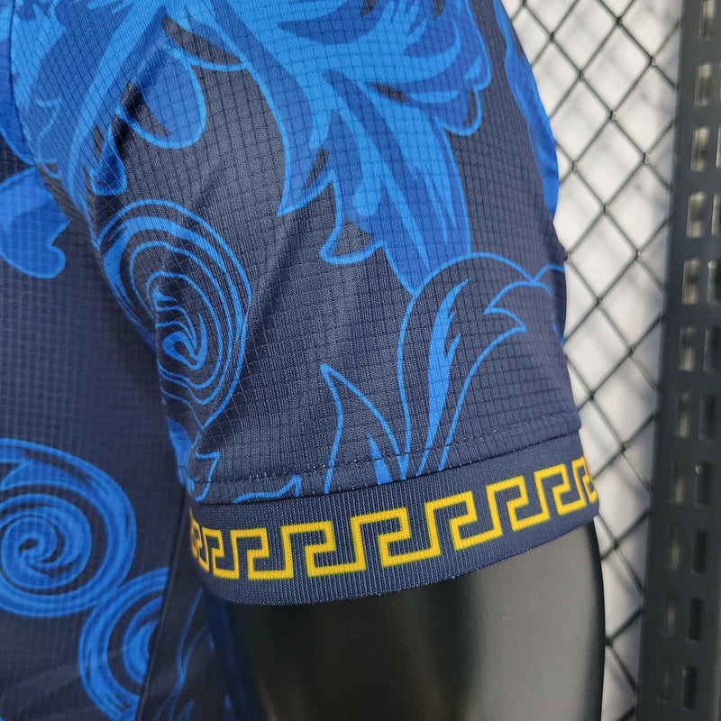 CAMISA DA SELEÇÃO DA ITALIA 22/23 AZUL VERSACE VERSÃO PLAYER