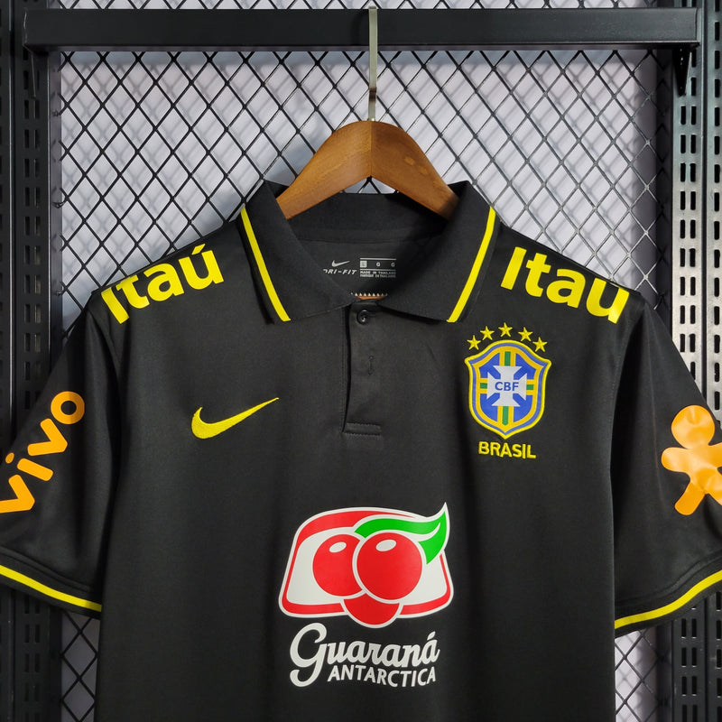 CAMISA DA SELEÇÃO DO BRASIL 22/23 POLO  BLACK