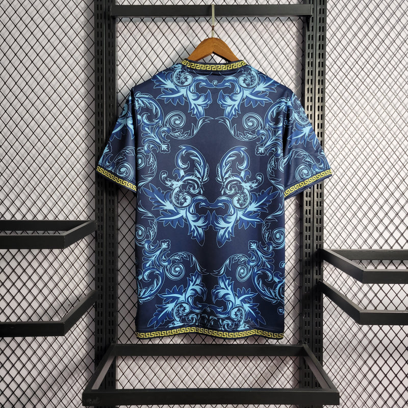 CAMISA DA SELEÇÃO DA ITALIA 22/23 AZUL EDIÇÃO VERSACE