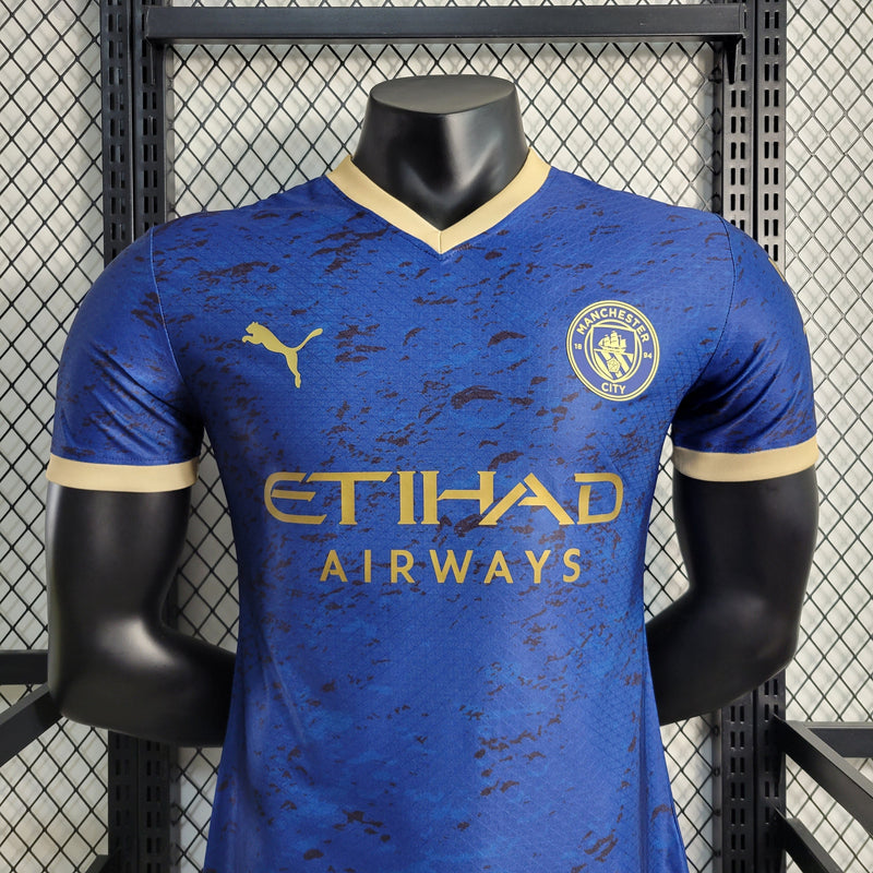 CAMISA DO MANCHESTER CITY 23/24 AZUL EDIÇÃO ESPECIAL VERSÃO JOGADOR