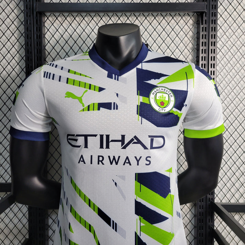 CAMISA DO MANCHESTER CITY 23/24 BRANCO EDIÇÃO ESPECIAL VERSÃO JOGADOR