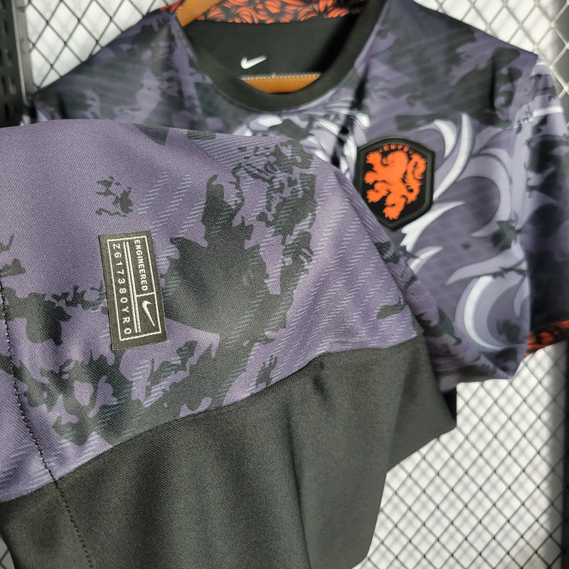 CAMISA DA SELEÇÃO DA HOLANDA 22/23 BLACK COMEMORATIVA