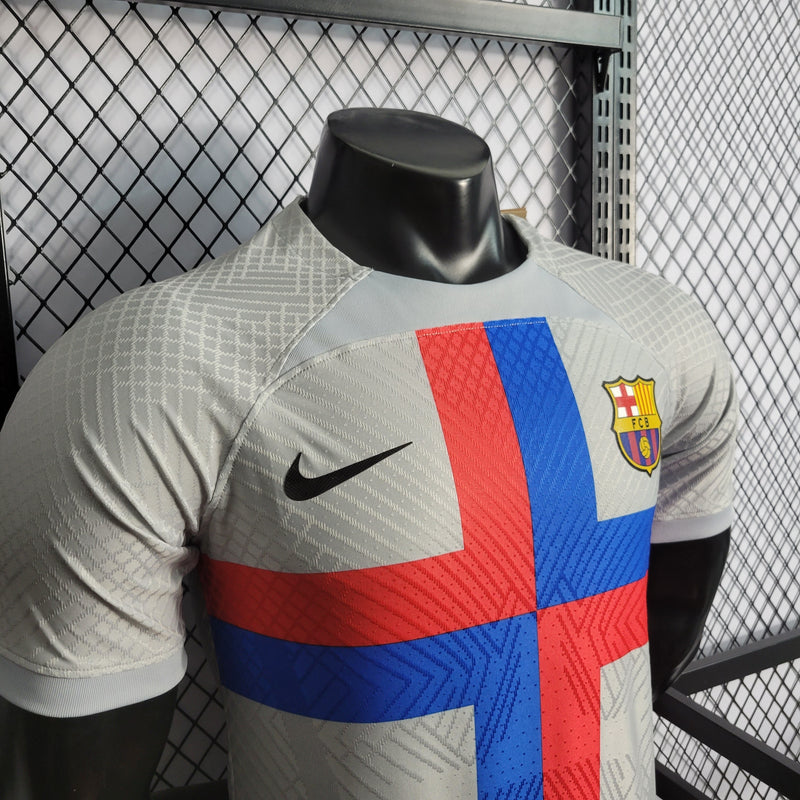 CAMISA DO BARCELONA 22/23 BRANCO VERSÃO PLAYER