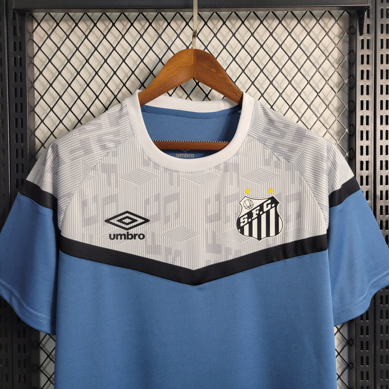 CAMISA DO SANTOS 23/24 AZUL E BRANCO TREINO