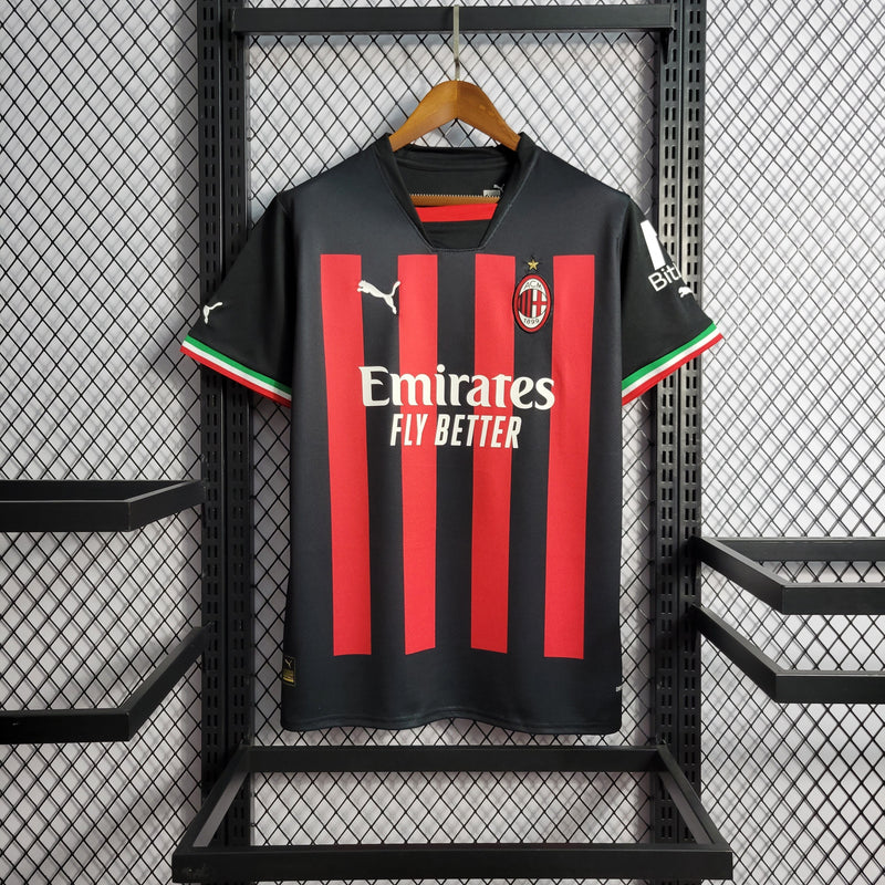 CAMISA DO MILAN 22/23 VERMELHO E PRETO EDIÇÃO ESPECIAL