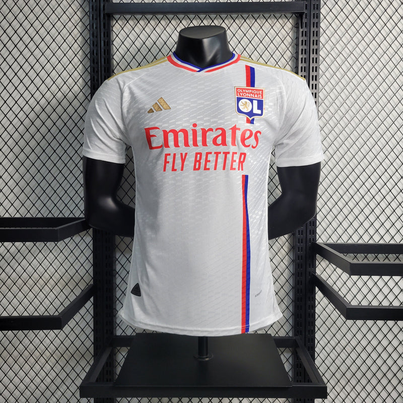 CAMISA DO LYON 22/23 BRANCO E VERMELHO VERSÃO PLAYER