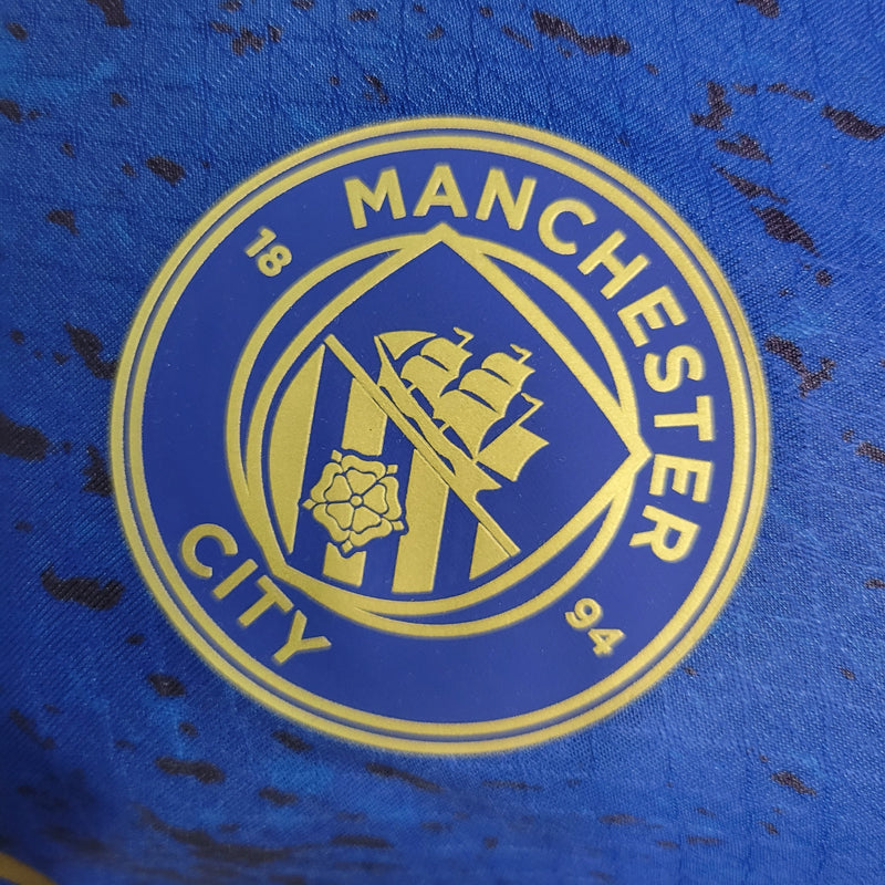 CAMISA DO MANCHESTER CITY 23/24 AZUL EDIÇÃO ESPECIAL VERSÃO JOGADOR