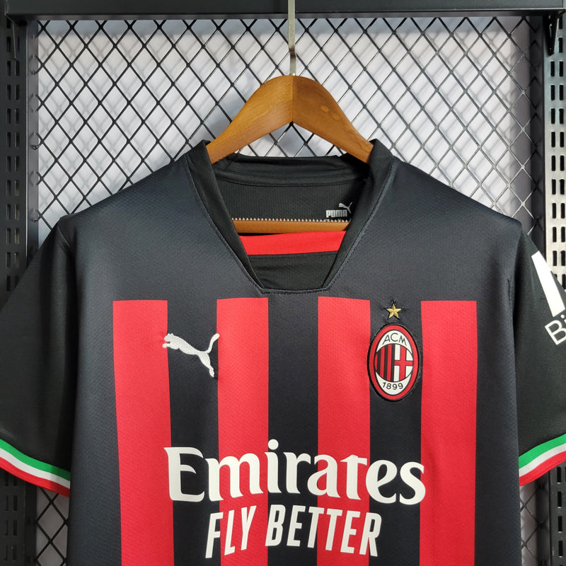 CAMISA DO MILAN 22/23 VERMELHO E PRETO EDIÇÃO ESPECIAL