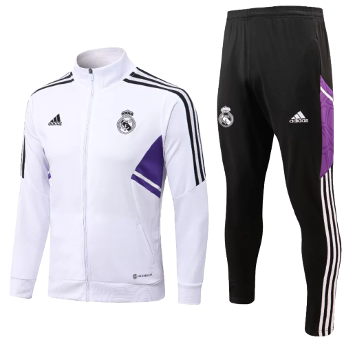 Agasalho de Viagem Real Madrid - Masculino - Branco e Lilás